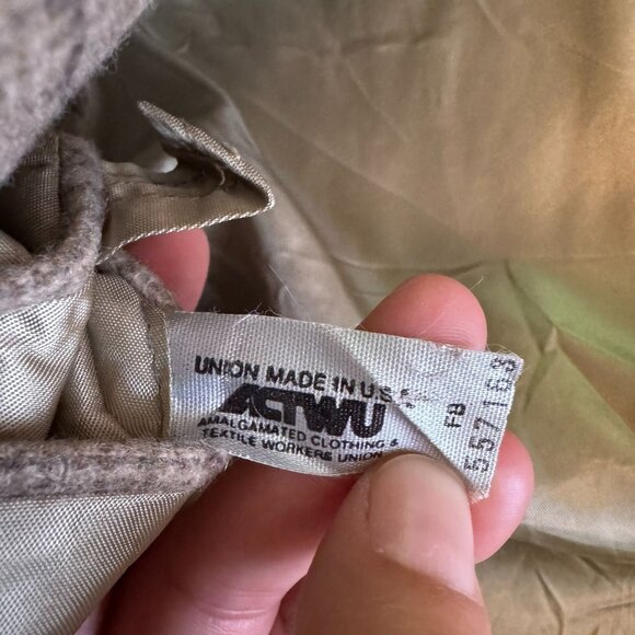 Vintage 70s 80s Nordstrom Men's Beige Wool Window Pane Plaid Blazer, Size 42 - Picture 6 of 12